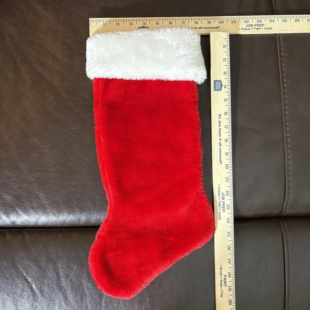 Plush Christmas Stocking Red‎ Fuzzy Stocking